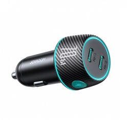 JOYROOM JR-CCN02 szivargyújtós autós töltő 70W, 3A, 2 x USB-C, fekete