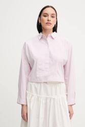 Benetton pamut ing galléros, rózsaszín, relaxed, 59T7DQ0AS - rózsaszín L