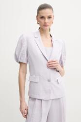 Twinset blézer vászonkeverékből lila, sima, egysoros gombolású, 251TT2280 - lila 38