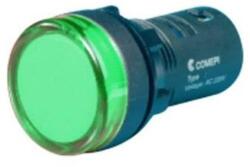 Comepi ECX LED jelzőlámpa, zöld, fi22mm, 220VAC (ECX2052-220L) (ECX2052-220L)