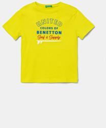 Benetton gyerek pamut póló zöld, nyomott mintás, 3I1XG10JO - zöld 104 - answear - 3 490 Ft