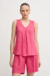 Benetton vászon felső rózsaszín, sima, 5BMLDQ06W - rózsaszín M - answear - 23 990 Ft