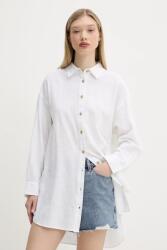 Superdry pamut ing galléros, fehér, relaxed, W4010470A-01C - fehér M
