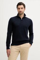 HUGO BOSS gyapjú pulóver sötétkék, félgarbó nyakú, 50543155 - sötétkék XL