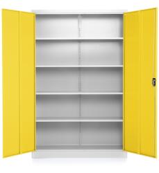 Rauman Univerzális fémszekrény 120 x 40 x 185 cm, hengerzár, sárga - ral 1023