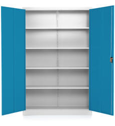Rauman Univerzális fémszekrény 120 x 40 x 185 cm, hengerzár, kék - ral 5012