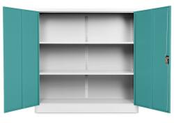 Rauman Közepes univerzális fémszekrény 120 x 40 x 120 cm, hengerzár, zöld - ral 6033