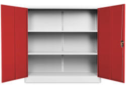 Rauman Közepes univerzális fémszekrény 120 x 40 x 120 cm, hengerzár, piros - ral 3000