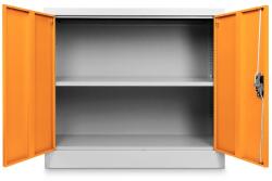 Rauman Alacsony univerzális fémszekrény 90 x 40 x 80 cm, hengerzár, narancs - ral 2004