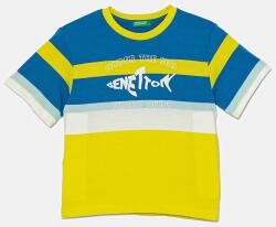 Benetton gyerek pamut póló mintás, 3V0HG10JE - kék 104 - answear - 7 390 Ft