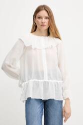 Max Mara felső vászonkeverékkel fehér, sima, 2515191013600 - fehér 42