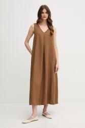 Benetton vászon ruha barna, mini, harang alakú, 4AGHDV0AX - barna XS