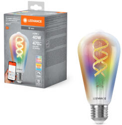 OSRAM LED izzó E27 4.8W = 40W 470lm RGBW CCT szabályozható fényerejű SMART+ WiFi izzószálas Edison Ledvance (4058075777873)