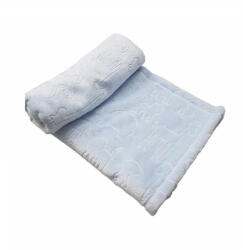 Wellsoft, nyomott mintás babatakaró 70*90 cm - kék - babyshopkaposvar