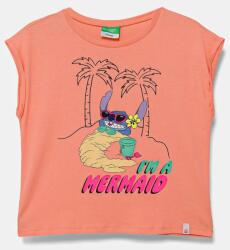 Benetton gyerek pamut póló x Disney narancssárga, 3JERC10P2 - narancssárga 150