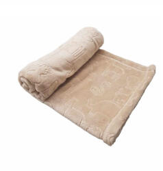 Wellsoft, nyomott mintás babatakaró 70*90 cm - beige - babyshopkaposvar