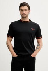 BOSS pamut póló fekete, sima, 50543341 - fekete XXL