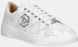Philipp Plein bőr sportcipő Lo-Top Monogram fehér, USC0770 PLE010N 01 - fehér Női 37