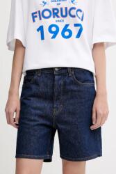 Fiorucci farmer rövidnadrág Deep Blue Denim Shorts sötétkék, sima, magas derekú, W02SMDSH316DN01DN11 - sötétkék 26