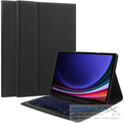 Samsung Tab S9 FE Plus (12.4) SM-X610 / X616B, Bluetooth billentyűzetes mappa tok, érintőceruza tartó, érintőceruza nélkül, TP SC Pen Holder + Keyboard, fekete - mobil-box