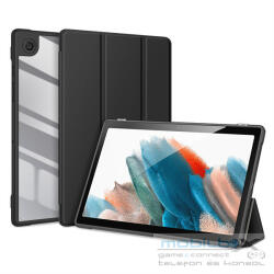 Samsung Tab A8 10.5 (2021) SM-X200 / X205, mappa tok, Trifold, légpárnás sarok, közepesen ütésálló, átlátszó hátlap, Dux Ducis Toby, fekete - mobil-box