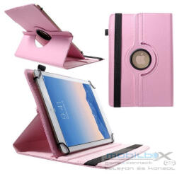  Univerzális TabletPC tok, mappa tok, 9-10", stand, elforgatható (360°), rózsaszín - mobil-box