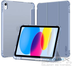 Apple iPad 10.9 (2022) / iPad 11 (2025), mappa tok, közepesen ütésálló, érintőceruza tartó, érintőceruza nélkül, színes átlátszó hátlap, Smart Case, TP SC Pen Holder Hybrid, kék - mobil-box