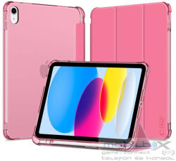 Apple iPad 10.9 (2022) / iPad 11 (2025), mappa tok, közepesen ütésálló, érintőceruza tartó, érintőceruza nélkül, színes átlátszó hátlap, Smart Case, TP SC Pen Holder Hybrid, magenta - mobil-box
