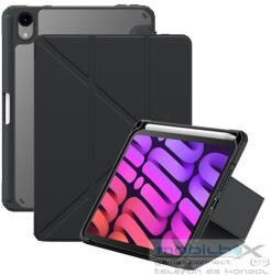 Apple iPad Mini (2021 / 2024) (8.3), mappa tok, Apple Pencil tartóval, Origami Smart Case, Baseus Minimalist, fekete - mobil-box