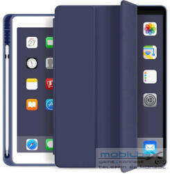 Apple iPad 10.2 (2019 / 2020 / 2021), mappa tok, Apple Pencil tartóval, Smart Case, sötétkék - mobil-box