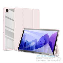 Samsung Tab A7 10.4 (2020) SM-T500 / T505, mappa tok, Trifold, légpárnás sarok, közepesen ütésálló, átlátszó hátlap, Dux Ducis Toby, rózsaszín - mobil-box