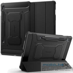 Samsung Tab S9 FE (10.9) / Tab S10 FE (10.9) SM-X510 / X516B / X520 / X526, mappa tok, közepesen ütésálló, Spigen Rugged Armor Pro, fekete - mobil-box