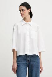 Sisley pamut ing galléros, fehér, relaxed, 5WMELQ08V - fehér M