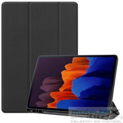 Samsung Tab S7 Plus 12.4 / Tab S8 Plus 12.4, mappa tok, Trifold, érintőceruza tartó, fekete - mobil-box