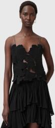 AllSaints pamut top FLORA fekete, sima, W144PC - fekete XS