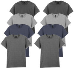 Gildan 8 db-os, 4 színes csomagban Gildan kereknyakú póló, Charcoal, Sport Grey, Dark Heather, Graphite Heather-L (GI5000vch4-L-8)