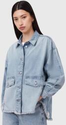 AllSaints kabát vászonkeverékből HETTIE átmeneti, oversize, W111PC - kék XS