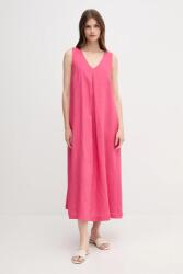 Benetton vászon ruha rózsaszín, maxi, harang alakú - rózsaszín M - answear - 26 990 Ft