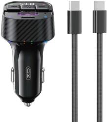 XO BCC17 FM Transzmitter Autós Töltő 30W, USB-C/USB-C kábellel a csomagban - xpro