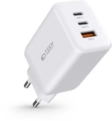 Tech-Protect PD65W / QC3.0 Hálózati Töltő adapter 1*USB-A, 2*USB-C fehér 934517 - xpro