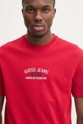 Guess Jeans pamut póló piros, férfi, nyomott mintás, M5RI77 K8FQ4 - piros XXL