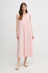 Benetton vászon ruha rózsaszín, maxi, harang alakú - rózsaszín XXS - answear - 26 990 Ft