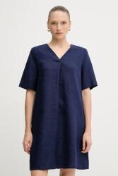 Benetton vászon ruha sötétkék, mini, oversize, 4AGHDV0B0 - sötétkék S