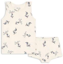 Konges Sløjd pizsama BASIC TANK UNDERWEAR SET GOTS bézs, mintás, KS103382 - bézs 86