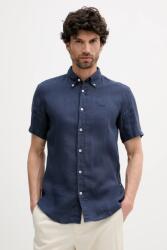 HUGO BOSS len ing férfi, legombolt galléros, sötétkék, slim, 50539352 - sötétkék L