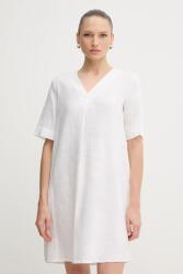 Benetton vászon ruha fehér, mini, oversize, 4AGHDV0B0 - fehér S