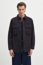 Barbour pamut ing Barbour Jungle Sateen Overshirt galléros, sötétkék, relaxed, MOS0417 - sötétkék L