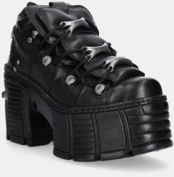 New Rock bőr csizma CRUST NEGRO fekete, magassarkú, M-TM106-C2 - fekete Női 38