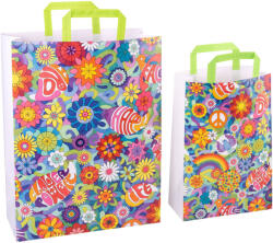 Disegno Sacosa cadou din hartie - Flower Power (S - 22 x 10.5 x 32cm, 70g) (4005)