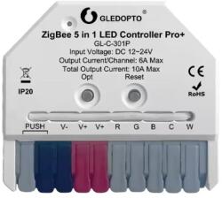 Gledopto GL-C-301P Ultra Mini Zigbee Pro+ 5-in-1-ben okos LED vezérlés, Zigbee+2.4GHz RF, kapcsolóbemenettel